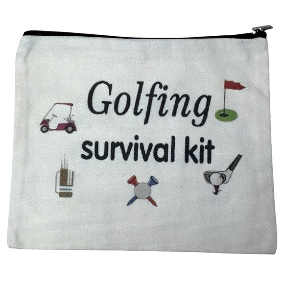 Golf Survival Kit Multipurpose Storage Bag Cosmetic Tee’s Pencil Scorecard White - Picture 11 of 16